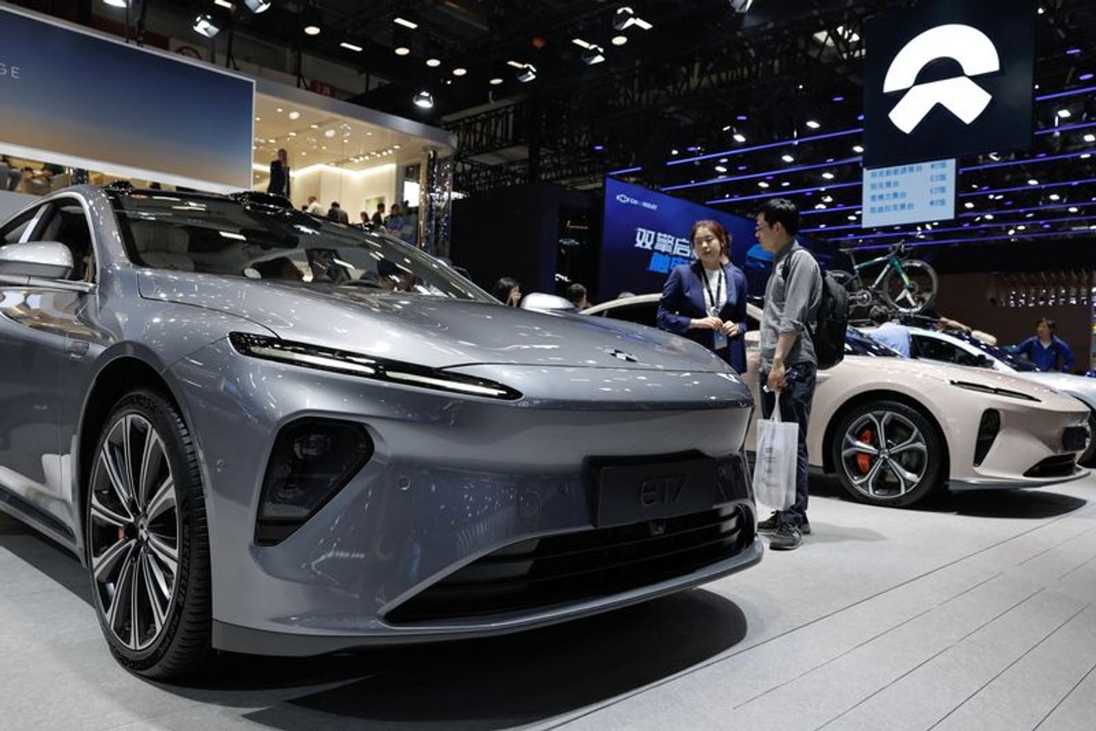A Nio ET7 is displayed at the Beijing International Automotive Exhibition, or Auto China 2024, in Beijing, China, April 25, 2024. REUTERS/Tingshu Wang