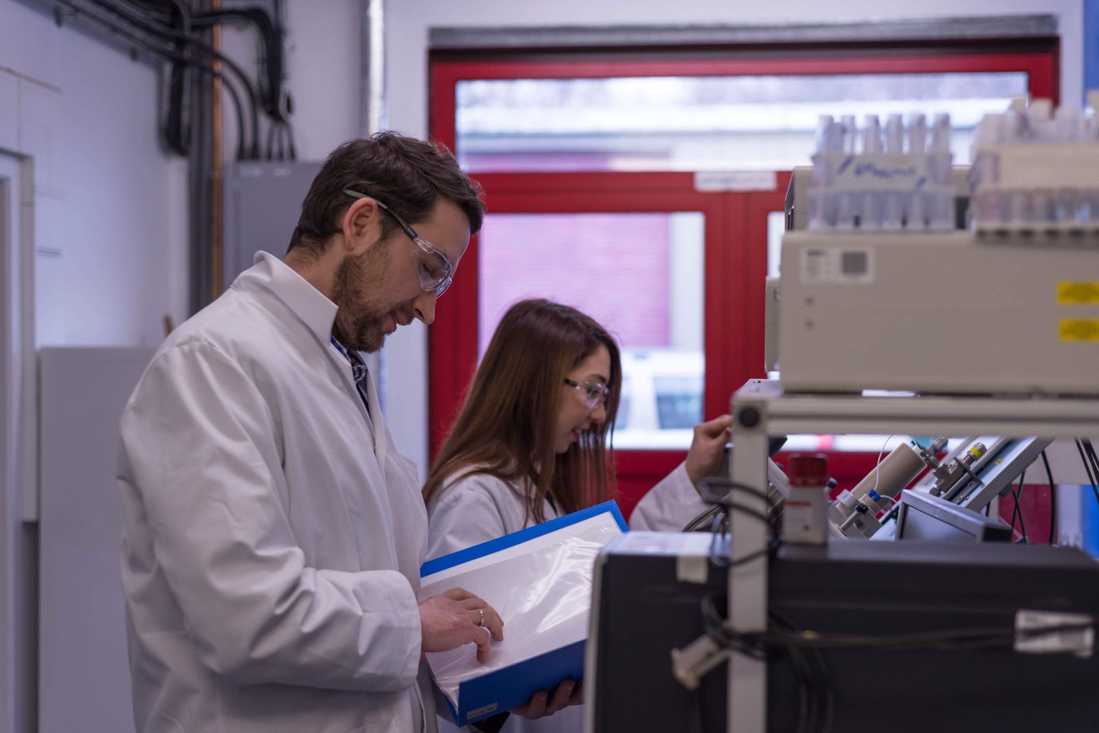 Heriott-Watt University’s Dr Oleg Ishkov with PhD student Alsu Valiakhmetova (Tanya Jay/PA)