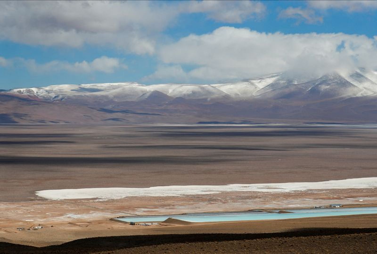 FILE PHOTO: Brine pools used to extract lithium are seen next to a lithium mining camp at the Salar del Rincon salt flat, in Salta, Argentina August 12, 2021. REUTERS/Agustin Marcarian/File Photo