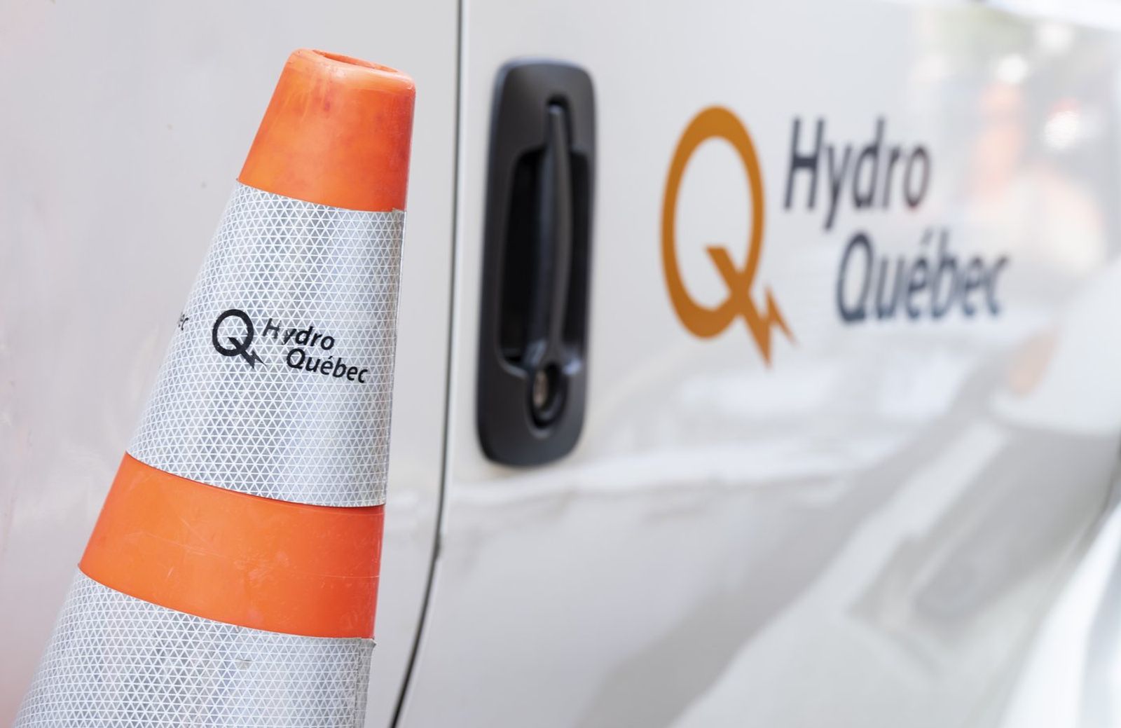 A Hydro-Québec truck is seen in Montreal, Sept.1, 2023. THE CANADIAN PRESS/Christinne Musch
