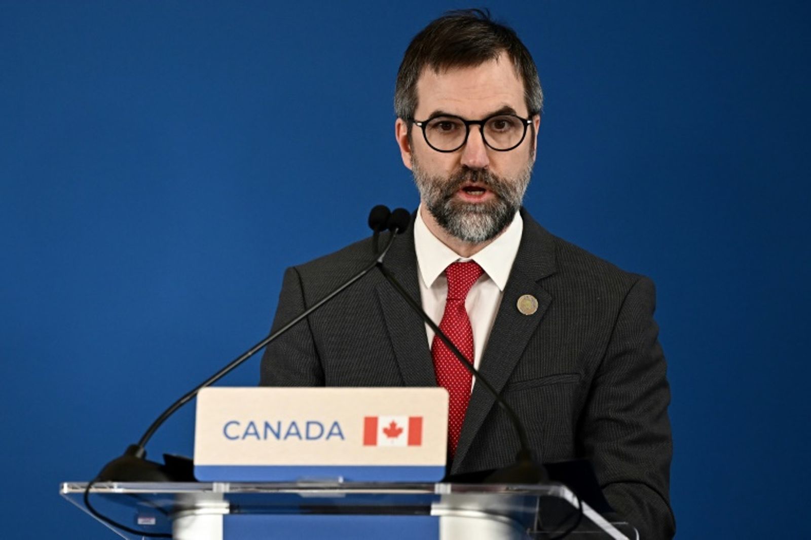 Environment Minister Steven Guilbeault, pictured in April 2024, called Canada's new climate target 'realistic and achievable' (AFP)